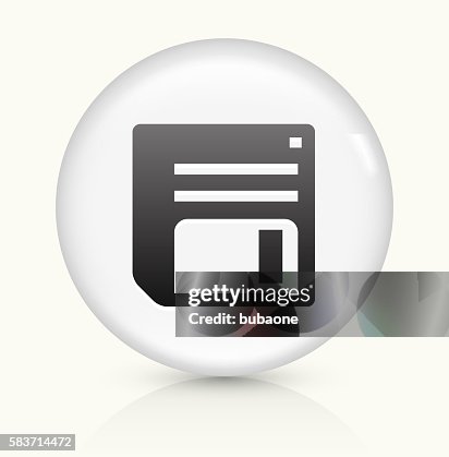 Floppy Disk Save icon on white round vector button Floppy Disk Save icon on white round vector button