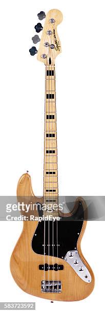 jazz bass guitar from fender's lower-priced squier line - bass stockfoto's en -beelden