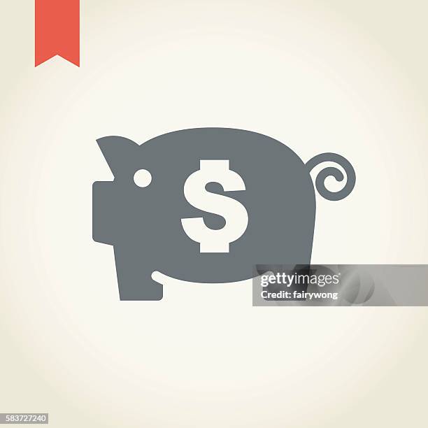 piggy bank icon - money press stock illustrations