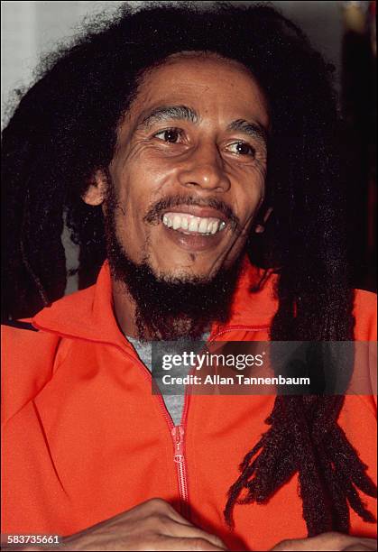 Portrait of Jamaican Reggae musician Bob Marley, New York, New York, October 1979.