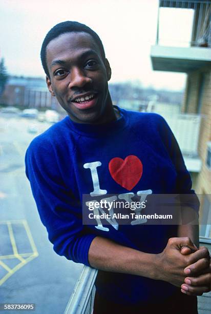 Portrait of American comedian Eddie Murphy at his mother's house, Hempstead, Long Island, New York, January 15, 1982.