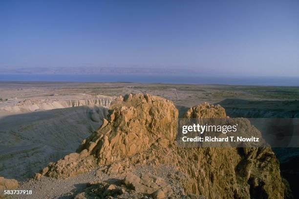 site of excavations at qumran - qumran stock pictures, royalty-free photos & images