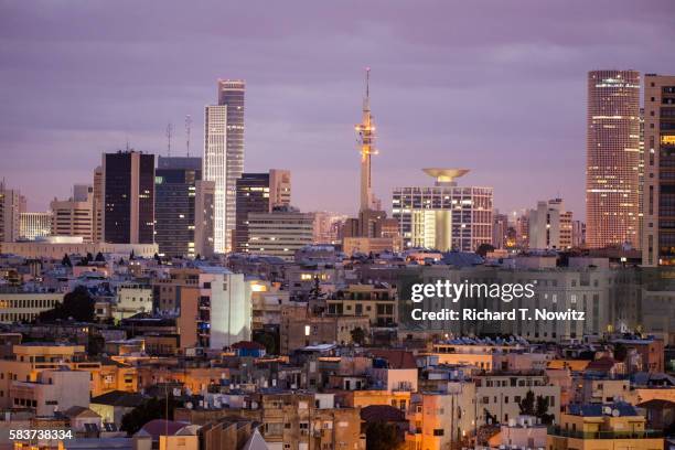 tel aviv central business district's building boom - tel aviv stock pictures, royalty-free photos & images