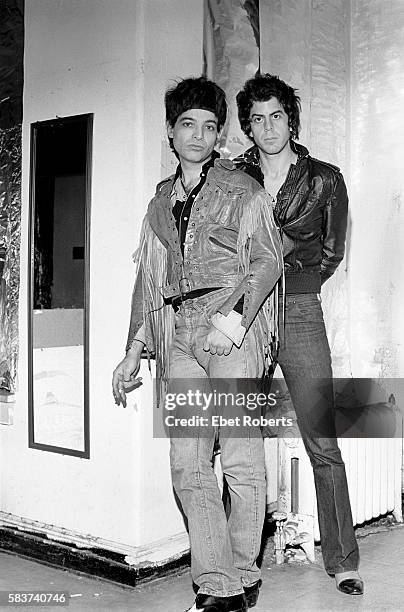 Alan Vega and Martin Rev of Suicide photographed in Alan's loft in New York City on January 20, 1980.