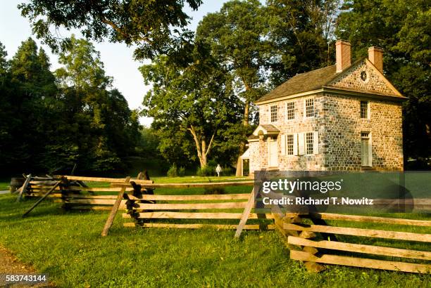 george washington's headquarters at valley forge national historic park - valley forge foto e immagini stock