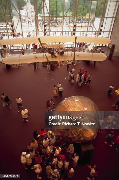 apollo 11 command module and wright brothers flyer - wright brothers stock pictures, royalty-free photos & images