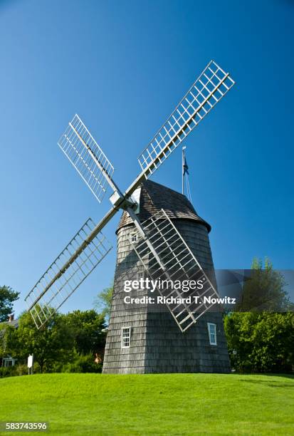 old hook windmill in east hampton - hampton stock pictures, royalty-free photos & images