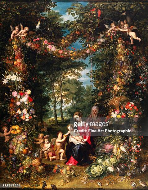 Garland of Flowers with Virgin and Child by Jan Brueghel the Elder and Hendrick van Balen