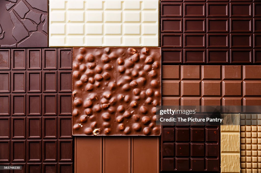 Chocolate bar assortment pattern background wallpaper