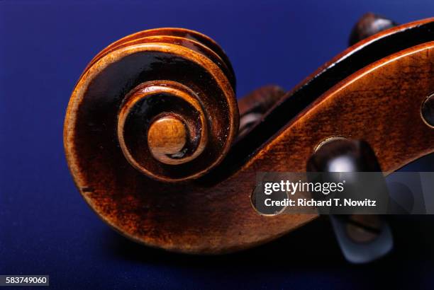 wooden violin scroll - violin scroll stock pictures, royalty-free photos & images