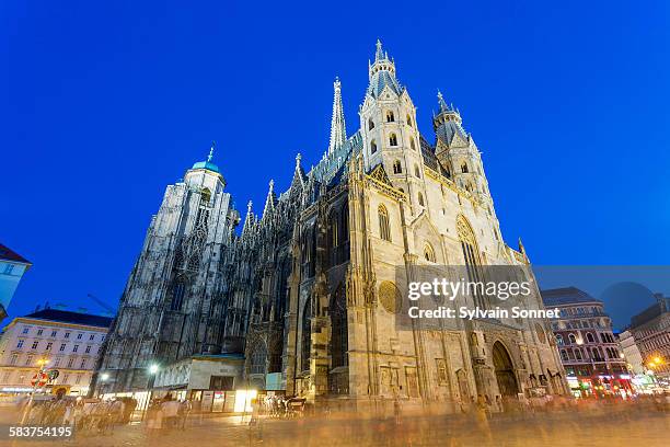 vienna, view of st. stephens cathedral - st stephens cathedral vienna stock pictures, royalty-free photos & images