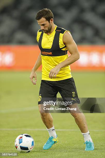 Gonzalo Castro of Dortmund in action during team training session for 2016 International Champions Cup match between Manchester City and Borussia...