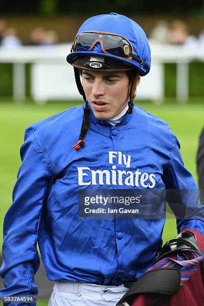 Jockey James Doyle rides Ribchester at the Sussex Stakes £1 million race at the Qatar Goodwood Festival 2016 at Goodwood on July 27, 2016 in...