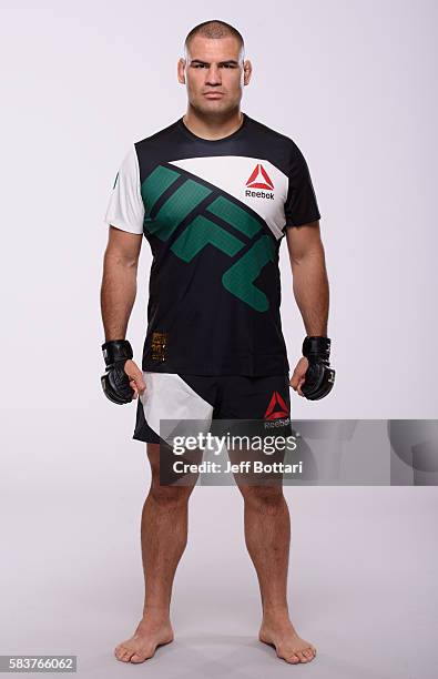 Cain Velasquez poses for a portrait during a UFC photo session at the Monte Carlo Resort and Casino on July 6, 2016 in Las Vegas, Nevada.