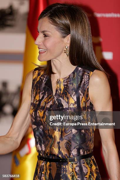 Queen Letizia of Spain attends a meeting with Cervantes Institute centres's directors in its XXV Anniversary on July 27, 2016 in Madrid, Spain.