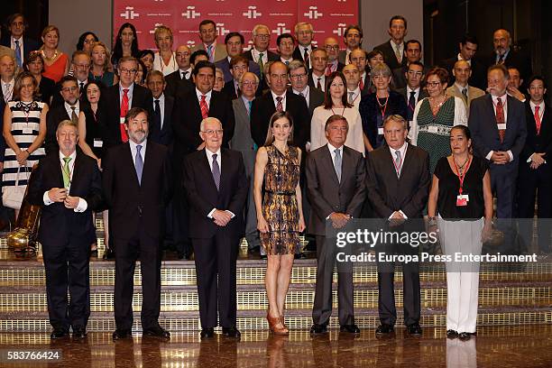 Queen Letizia of Spain attends a meeting with Cervantes Institute centres's directors in its XXV Anniversary on July 27, 2016 in Madrid, Spain.