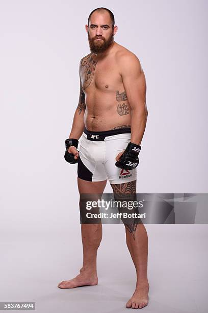 Travis Browne poses for a portrait during a UFC photo session at the Monte Carlo Resort and Casino on July 6, 2016 in Las Vegas, Nevada.