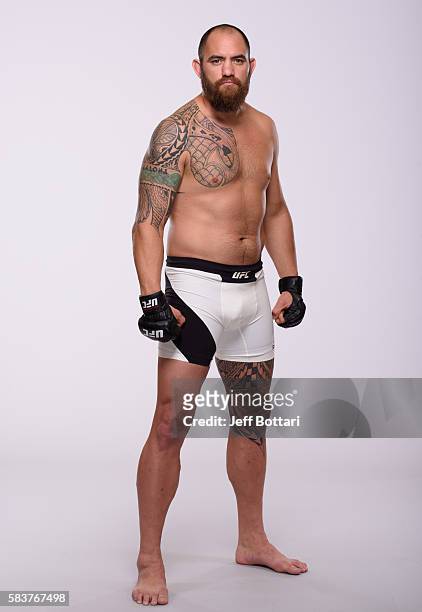 Travis Browne poses for a portrait during a UFC photo session at the Monte Carlo Resort and Casino on July 6, 2016 in Las Vegas, Nevada.