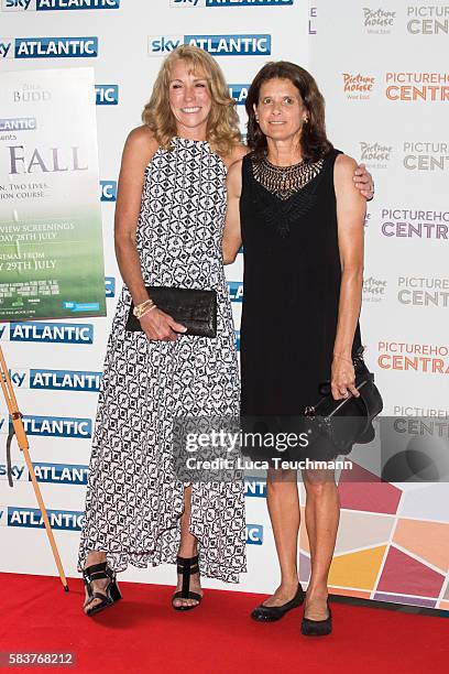 Mary Decker and Zola Budd arrives for the premiere of Sky Atlantic original documentary feature "The Fall" at Picturehouse Central on July 27, 2016...