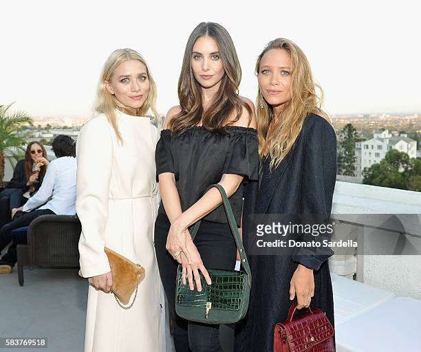 Designer Ashley Olsen, actress Alison Brie and designer Mary-Kate Olsen attend Elizabeth and James Flagship Store Opening Celebration with InStyle at...