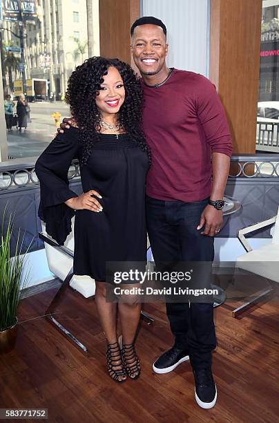 Singer Shanice and husband Flex Alexander visit Hollywood Today Live at W Hollywood on July 27, 2016 in Hollywood, California.