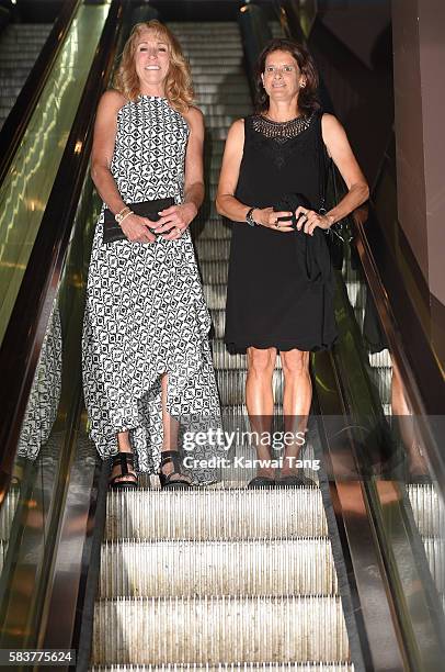 Mary Decker and Zola Budd arrive for the premiere of Sky Atlantic's original documentary feature "The Fall" at Picturehouse Central on July 27, 2016...