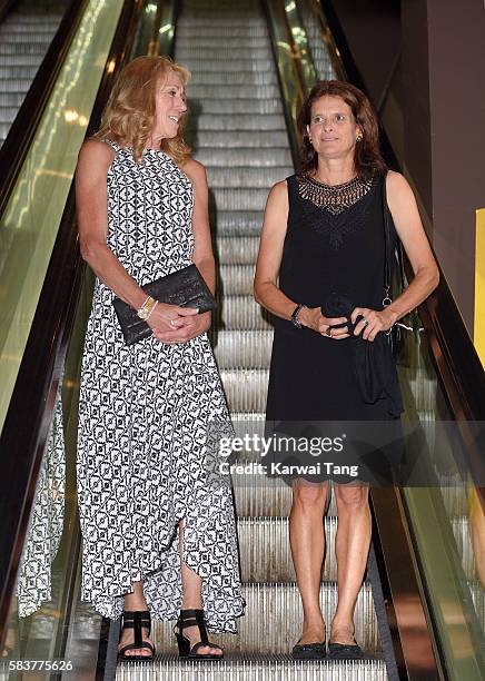 Mary Decker and Zola Budd arrive for the premiere of Sky Atlantic's original documentary feature "The Fall" at Picturehouse Central on July 27, 2016...