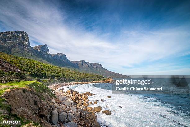 along the cape peninsula coast, south africa - camps bay stock pictures, royalty-free photos & images