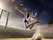 Volleyball: Female player in action