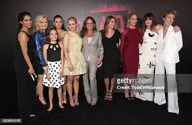 Lilly Singh, Producer Suzanne Todd, Oona Laurence, Mila Kunis, Kristen Bell, STX Entertainment President of Production Cathy Schulman, Annie Mumolo,...