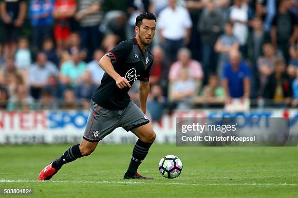 Maya Yoshida of Southampton runs with the ball during the friendly match between Twente Enschede and FC Southampton at Q20 Stadium on July 27, 2016...