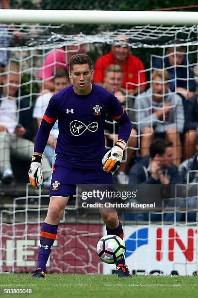 Harry Lewis of Southampton runs with the ball during the friendly match between Twente Enschede and FC Southampton at Q20 Stadium on July 27, 2016 in...