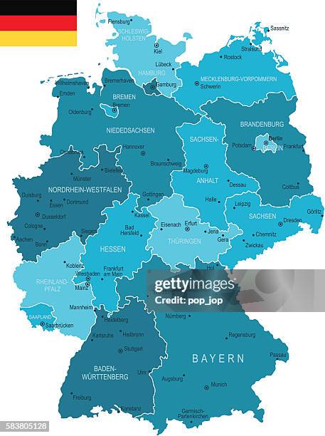 germany map - germany map stock illustrations