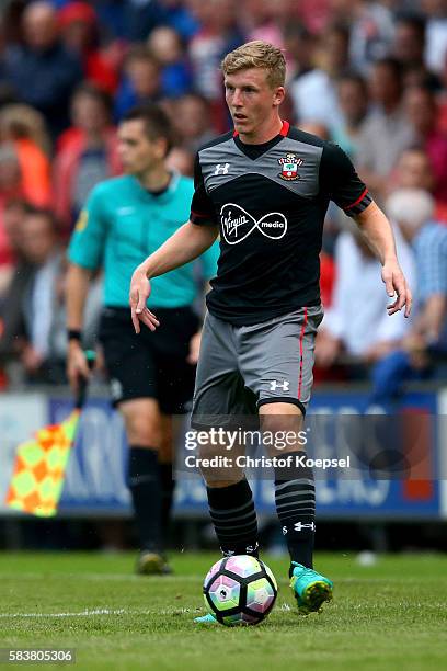 Matt Targett of Southampton runs with the ball during the friendly match between Twente Enschede and FC Southampton at Q20 Stadium on July 27, 2016...