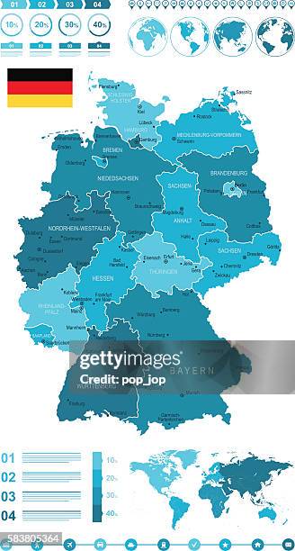 infographic germany map - munich stock illustrations