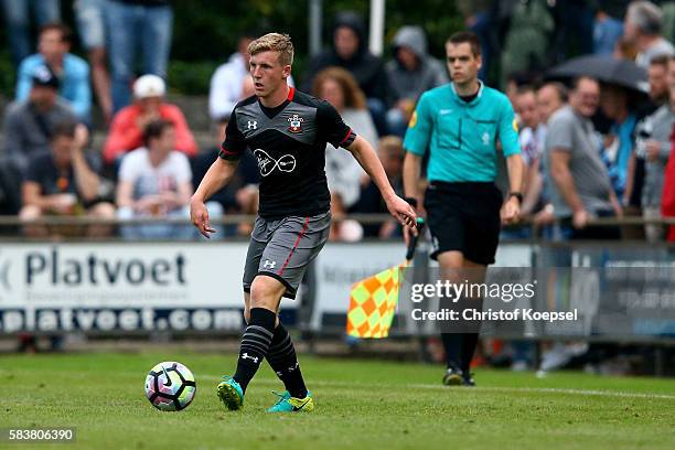 Matt Targett of Southampton runs with the ball during the friendly match between Twente Enschede and FC Southampton at Q20 Stadium on July 27, 2016...