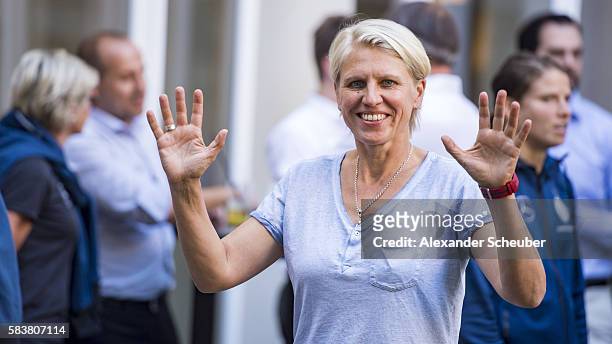 Sports Director Doris Fitschen is seen during the germany women's national team training session and sponsors dinner on July 27, 2016 in Frankfurt am...