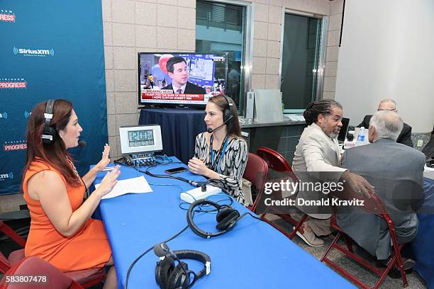 Randi Zuckerberg, Business Radio interviews Ana Kasparian Producer of the Young Turks on SiriusXM on July 27, 2016 in Philadelphia, Pennsylvania.