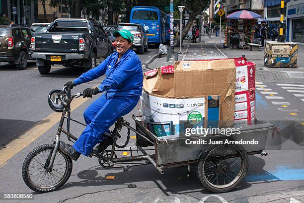 July 21, 2015. BOGOTÁ, COLOMBIA. Sonia Janeth Barriga is a recycler and waste picker in the neighborhood of Chapinero Bogotá and member of the ARB...