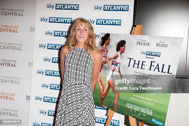 Mary Decker arrives for the premiere of Sky Atlantic original documentary feature "The Fall" at Picturehouse Central on July 27, 2016 in London,...