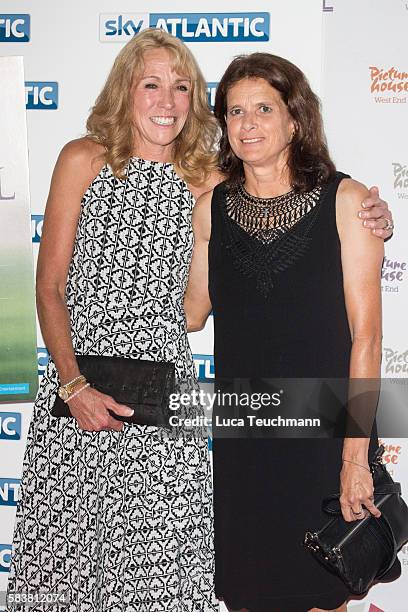 Mary Decker and Zola Budd arrive for the premiere of Sky Atlantic original documentary feature "The Fall" at Picturehouse Central on July 27, 2016 in...