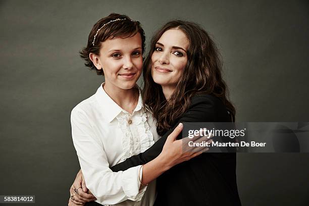 Actors Millie Bobby Brown and Winona Ryder from Netflix's 'Stranger Things' pose for a portrait during the 2016 Television Critics Association Summer...