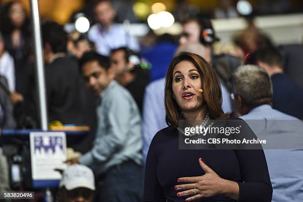 News Congressional Correspondent Nancy Cordes reports from the Democratic National Convention on July 26, 2016 in Philadelphia, Pennsylvania.