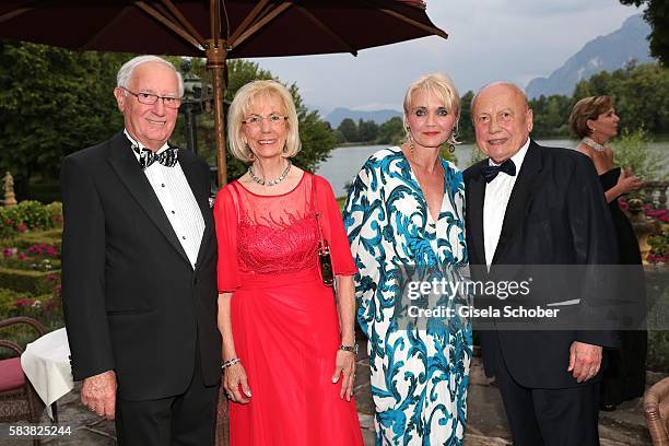 Erich Kellerhals, founder Media Saturn Holding and Media Markt and his wife Helga Kellerhals, Claudia Gugger-Bessinger, Friedrich von Metzler during...