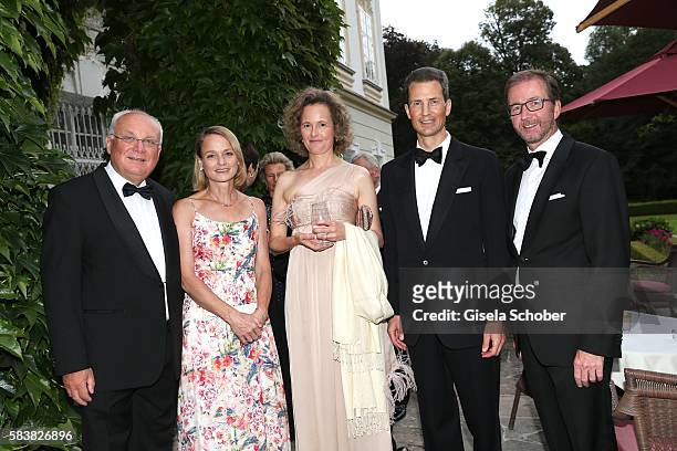 Franz Schausberger and his wife Heidi Schausberger; Erbprinz Alois Philipp Maria von und zu Liechtenstein and his wife Sophie Erbprinzessin von und...
