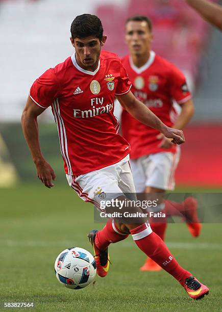Benfica's midfielder Goncalo Guedes in action during the Eusebio Cup match between SL Benfica and Torino at Estadio da Luz on July 27, 2016 in...