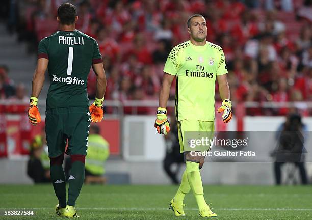 Benfica's goalkeeper from Brazil Julio Cesar in action during the Eusebio Cup match between SL Benfica and Torino at Estadio da Luz on July 27, 2016...