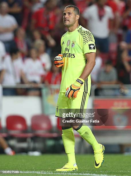 Benfica's goalkeeper from Brazil Julio Cesar in action during the Eusebio Cup match between SL Benfica and Torino at Estadio da Luz on July 27, 2016...