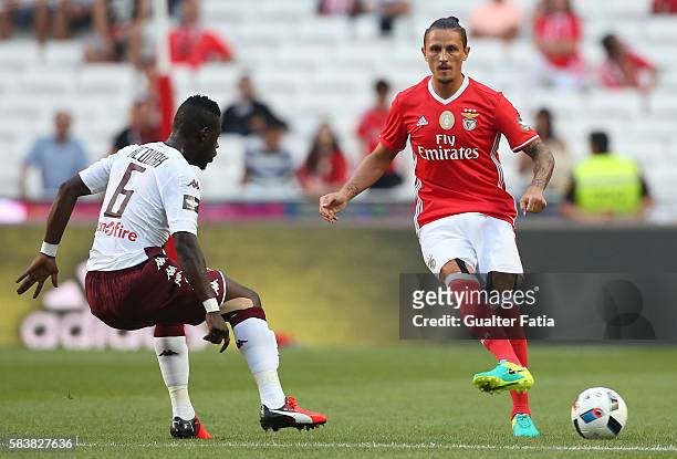 Benfica's midfielder from Serbia Ljubomir Fejsa in action during the Eusebio Cup match between SL Benfica and Torino at Estadio da Luz on July 27,...