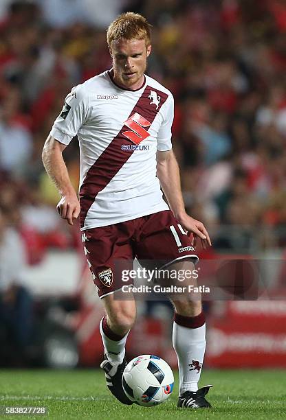 Torino's midfielder Alessandro Gazzi in action during the Eusebio Cup match between SL Benfica and Torino at Estadio da Luz on July 27, 2016 in...